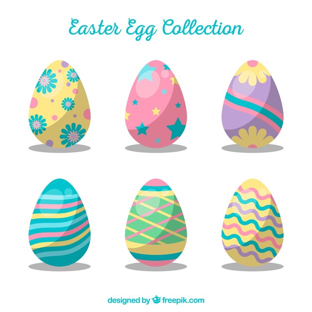 Conjunto de varios huevos de pascua creativos