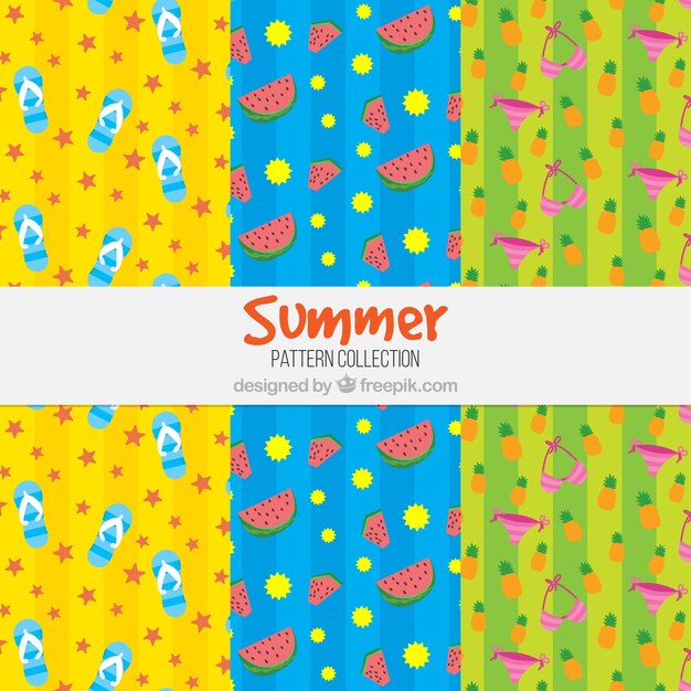 Conjunto de varios patrones de verano