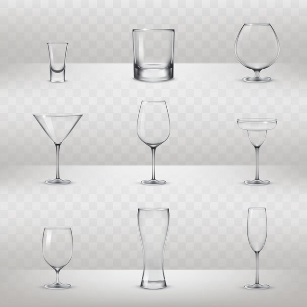 Conjunto de vasos para alcohol y otras bebidas
