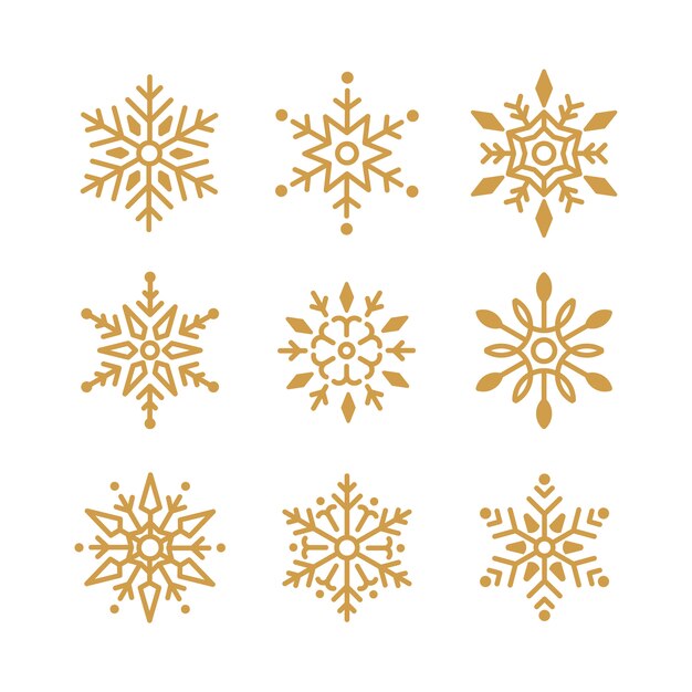 Conjunto de vector de diseño de copos de nieve de Navidad