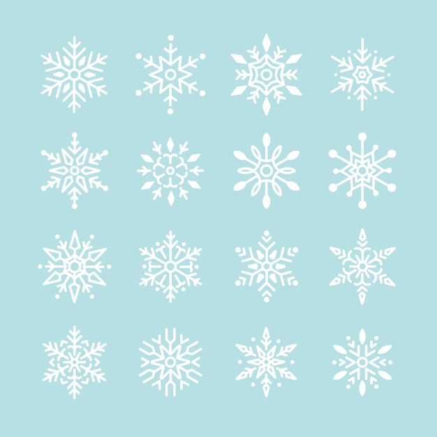 Conjunto de vector de diseño de copos de nieve de Navidad