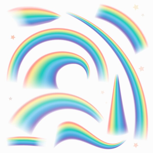 Conjunto de vector de elemento de curva de luz de arco iris