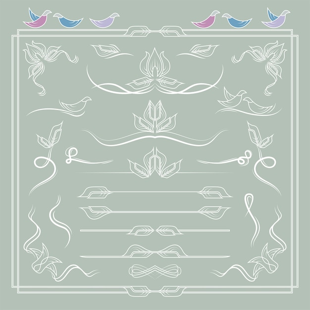 Conjunto de vector de elementos vintage