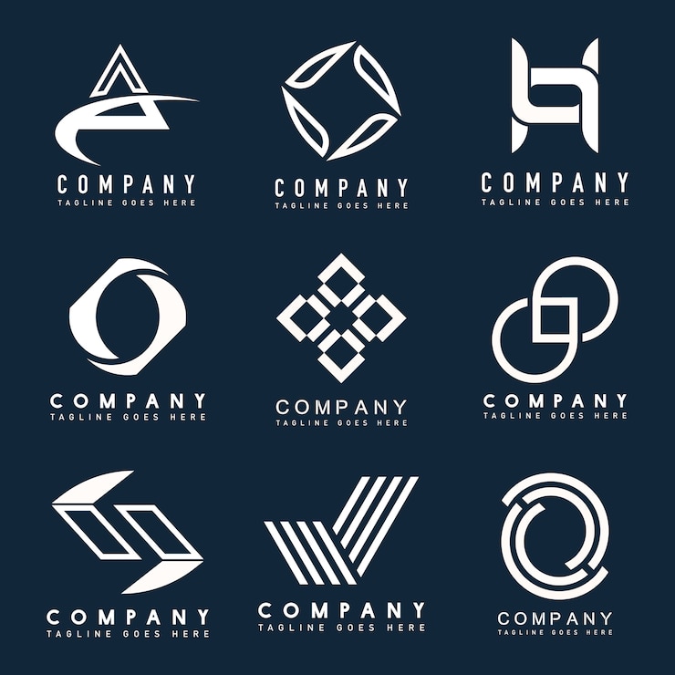 Vector gratuito conjunto de vector de ideas de diseño de logotipo de empresa