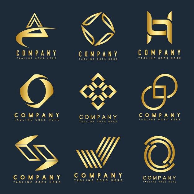 Conjunto de vector de ideas de diseño de logotipo de empresa