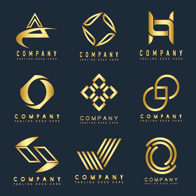 Conjunto de vector de ideas de diseño de logotipo de empresa