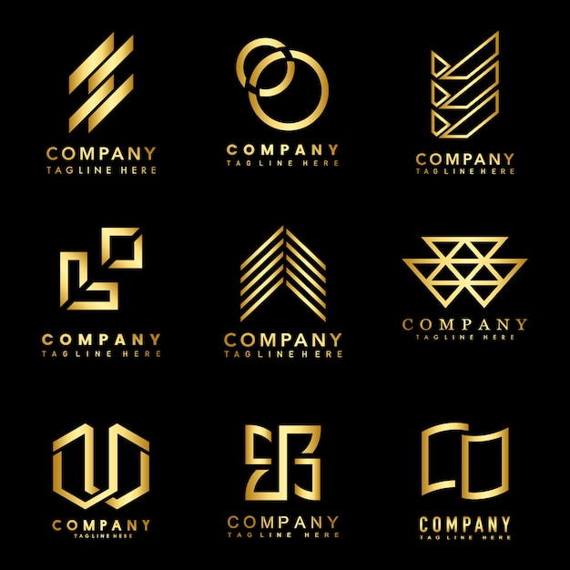 Conjunto de vector de ideas de diseño de logotipo de empresa
