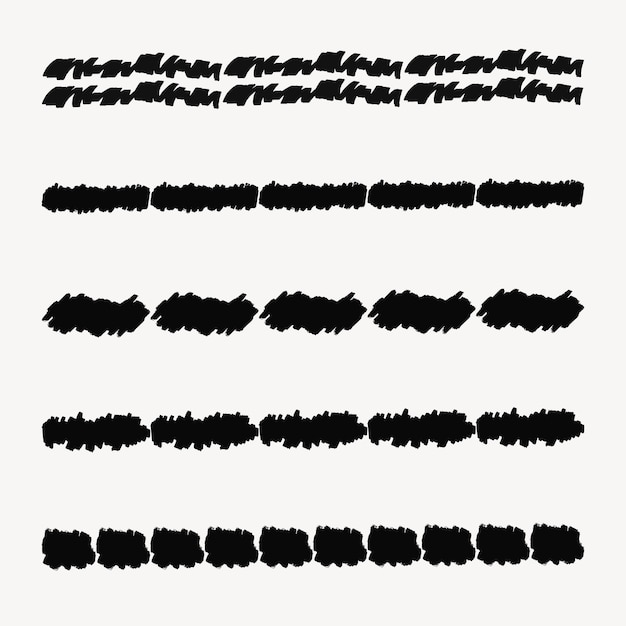 Vector gratuito conjunto de vector de ilustración de trazo de pincel de patrón de tinta