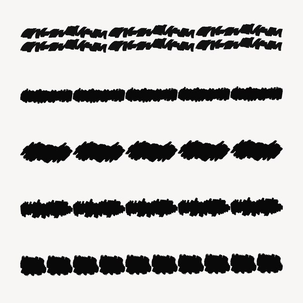 Conjunto de vector de ilustración de trazo de pincel de patrón de tinta