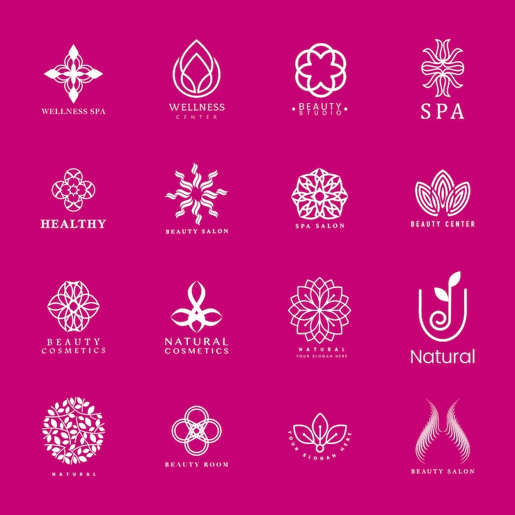 Vector gratuito conjunto de vector logo spa y belleza