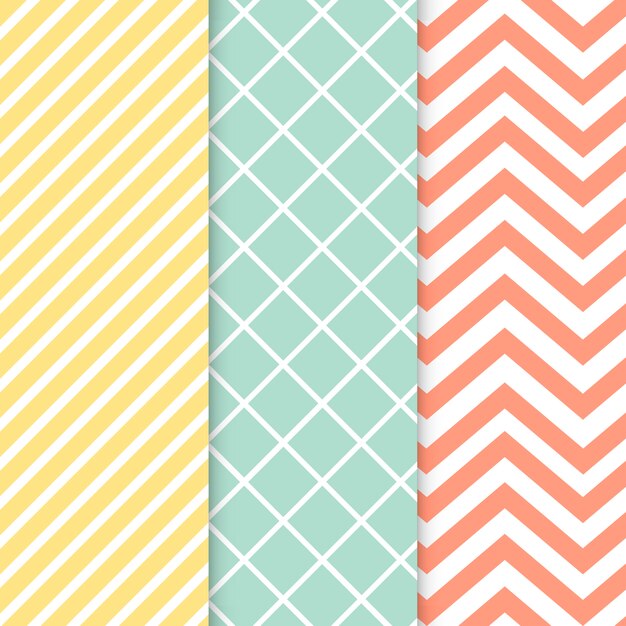 Conjunto de vector de patrón transparente mezclado pastel