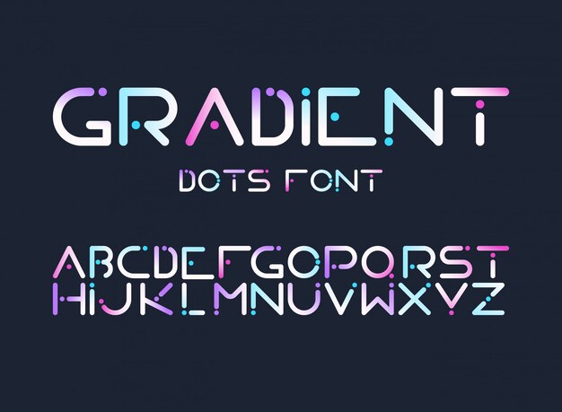 Conjunto de vector plano de letras del gradiente del alfabeto inglés