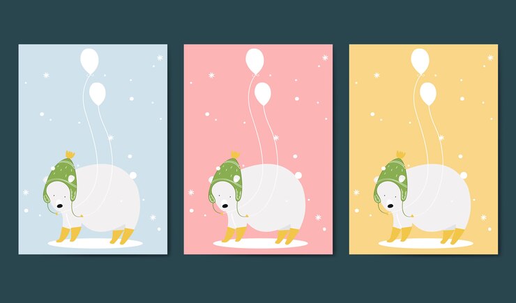 Vector gratuito conjunto de vector de tarjeta de invitación temática animal