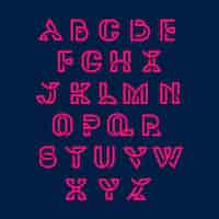 Vector gratuito conjunto de vectores de alfabetos retro rosa