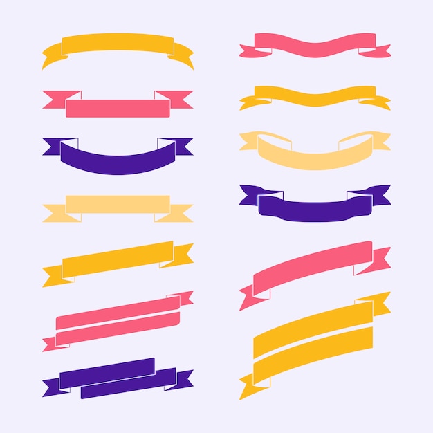 Conjunto de vectores de banner de colores