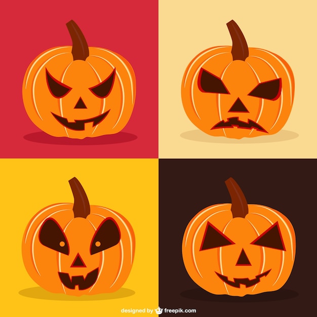 Conjunto de vectores de calabazas de halloween