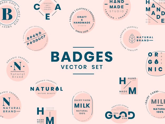 Conjunto de vectores de diseño insignia insignia