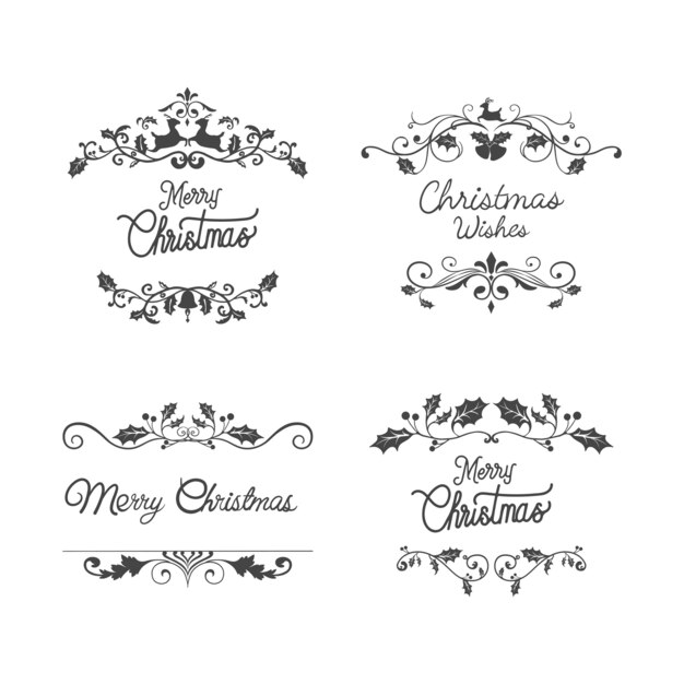 Conjunto de vectores de diseño de la insignia de Navidad