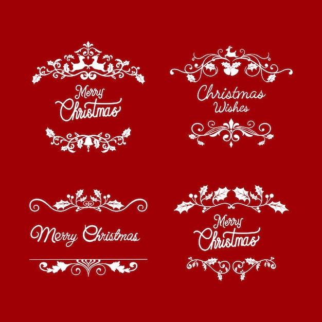 Conjunto de vectores de diseño de la insignia de Navidad