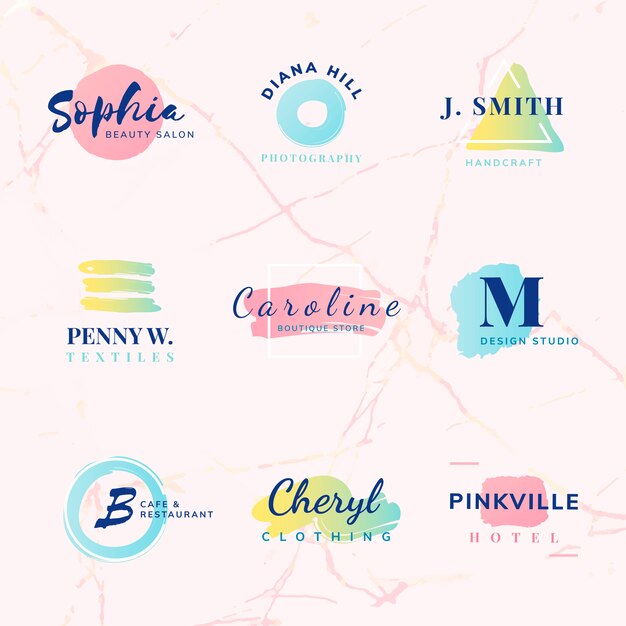 Conjunto de vectores de diseño de logotipo de belleza y moda.