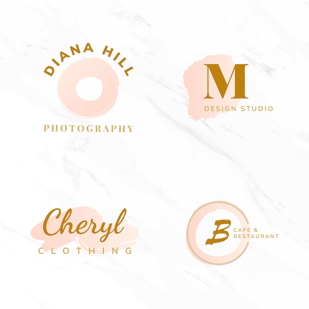 Vector gratuito conjunto de vectores de diseño de logotipo de belleza y moda.