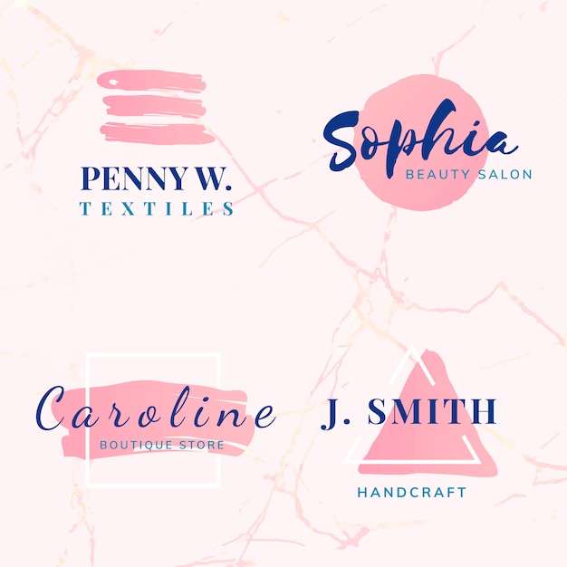 Conjunto de vectores de diseño de logotipo de belleza y moda.