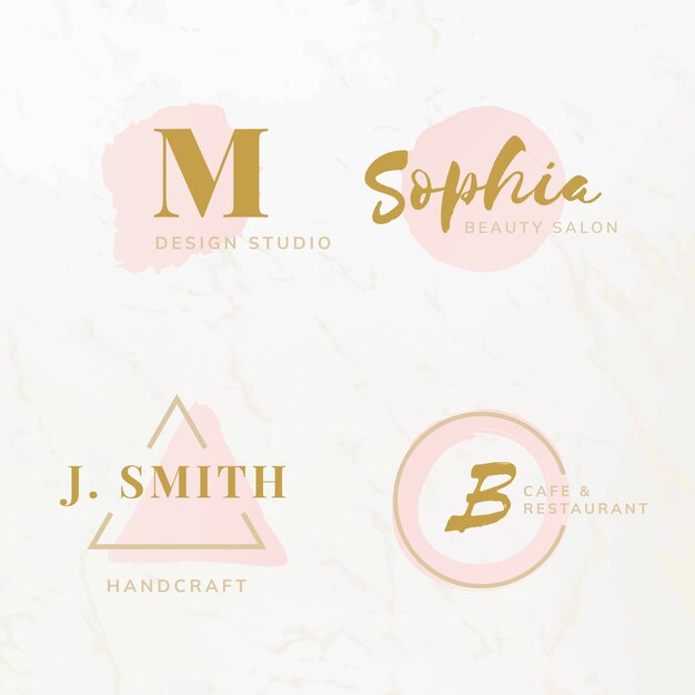 Conjunto de vectores de diseño de logotipo de belleza y moda.