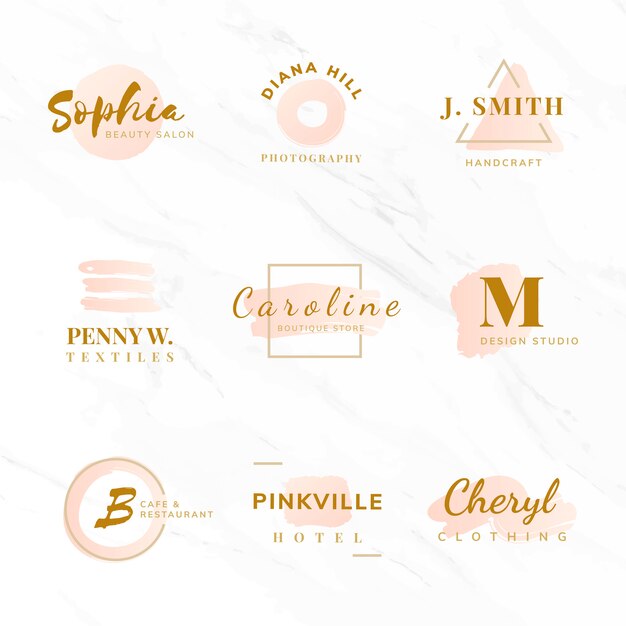 Conjunto de vectores de diseño de logotipos de belleza y moda.