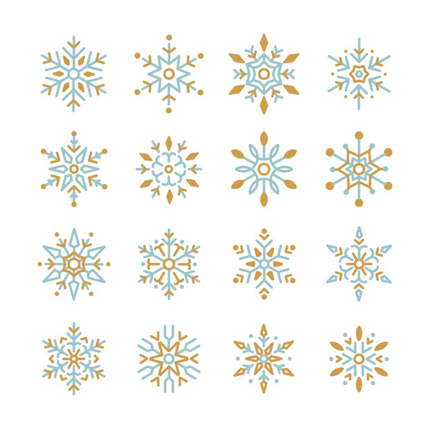 Conjunto de vectores de diseño de Navidad de Snowflakes