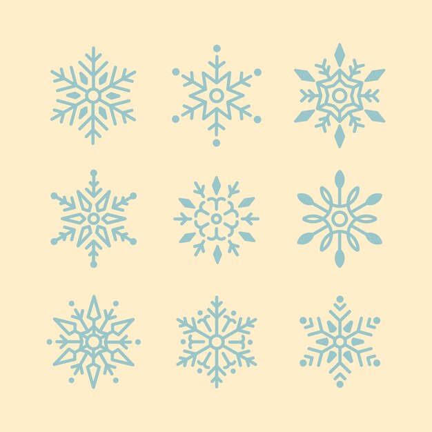 Conjunto de vectores de diseño de Navidad de Snowflakes
