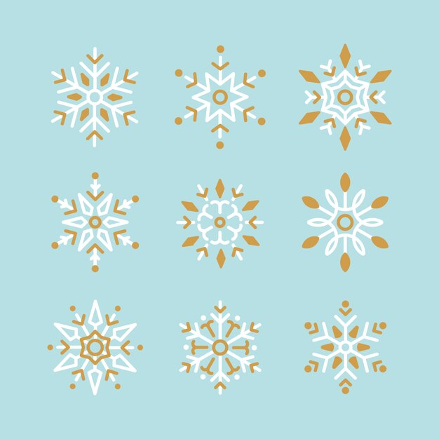 Conjunto de vectores de diseño de Navidad de Snowflakes