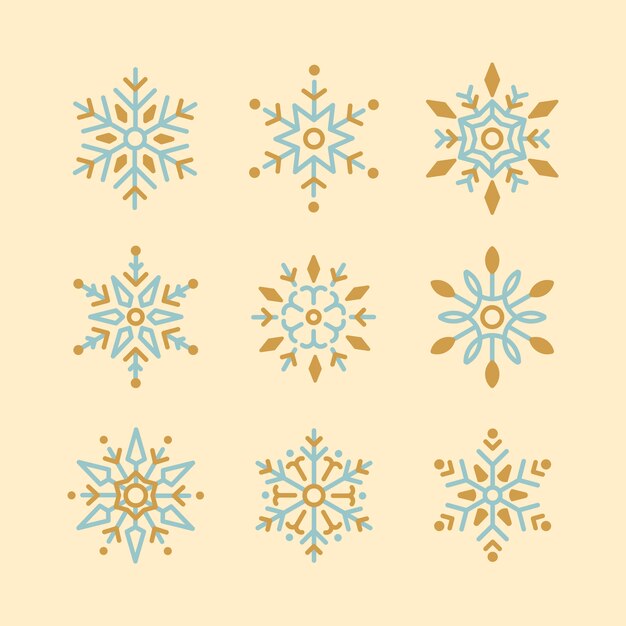 Conjunto de vectores de diseño de Navidad de Snowflakes