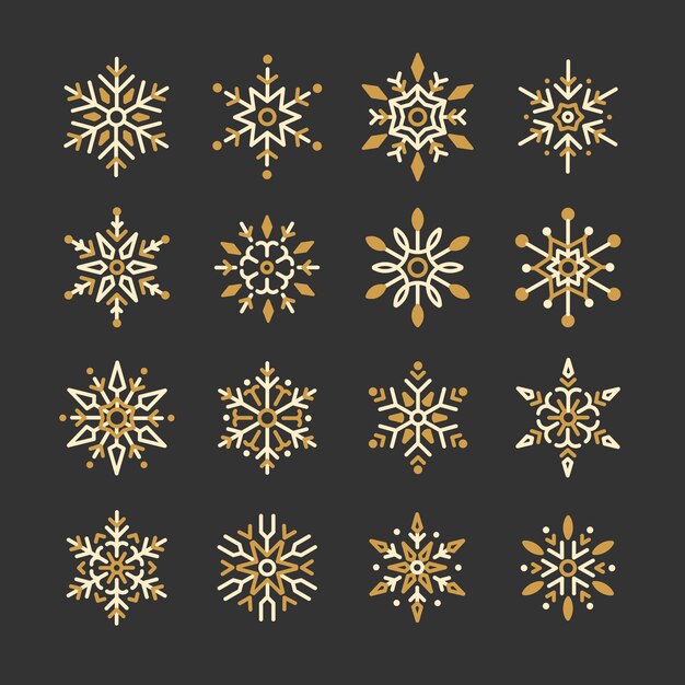 Conjunto de vectores de diseño de Navidad de Snowflakes