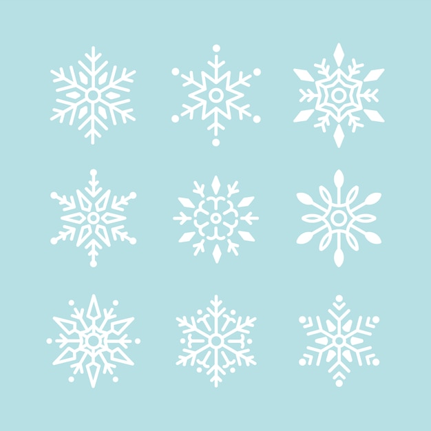 Conjunto de vectores de diseño de Navidad de Snowflakes