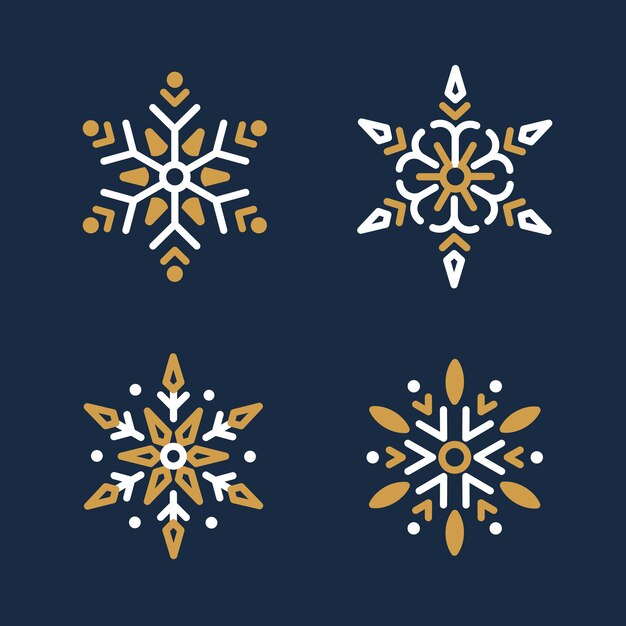 Conjunto de vectores de diseño de Navidad de Snowflakes