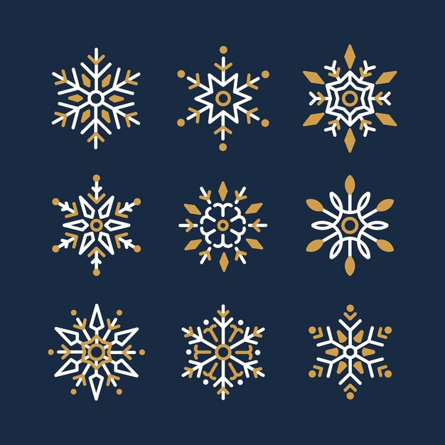 Conjunto de vectores de diseño de Navidad de Snowflakes