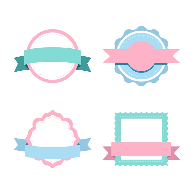 Vector gratuito conjunto de vectores de diseño de placa pastel