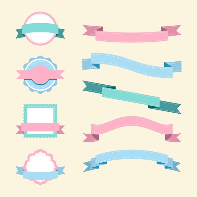 Vector gratuito conjunto de vectores de diseño de placa pastel