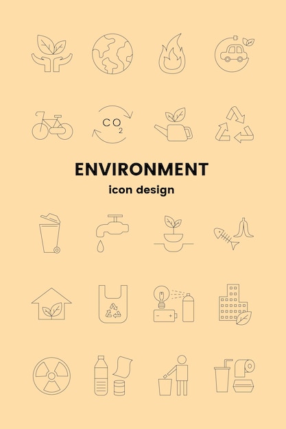 Conjunto de vectores de elementos de diseño de icono de entorno