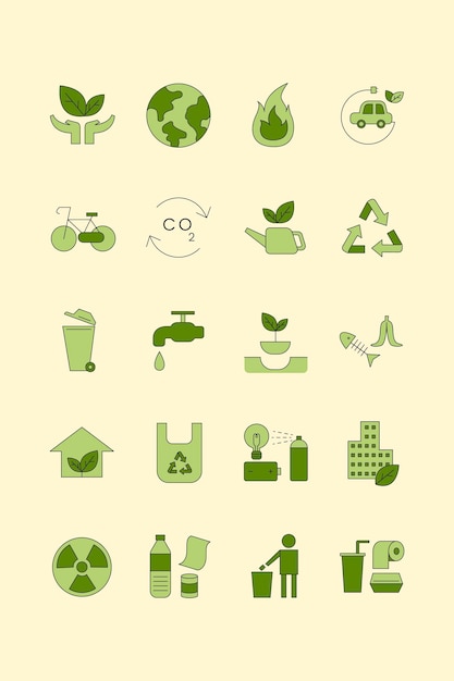 Conjunto de vectores de elementos de diseño de icono de entorno