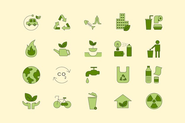 Conjunto de vectores de elementos de diseño de icono de entorno