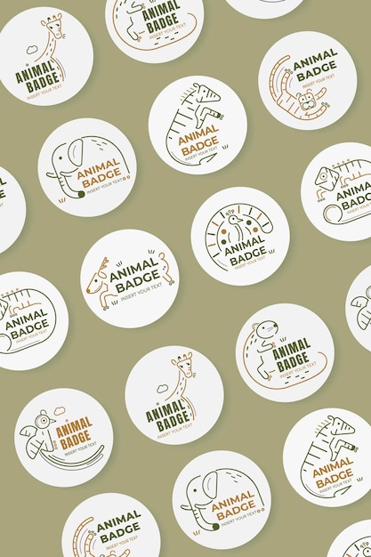 Conjunto de vectores de elementos de diseño de insignia animal