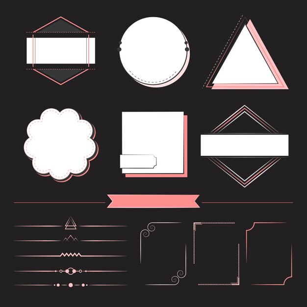 Conjunto de vectores de elementos de diseño