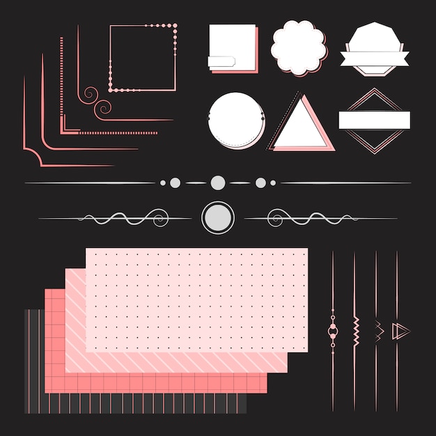 Conjunto de vectores de elementos de diseño