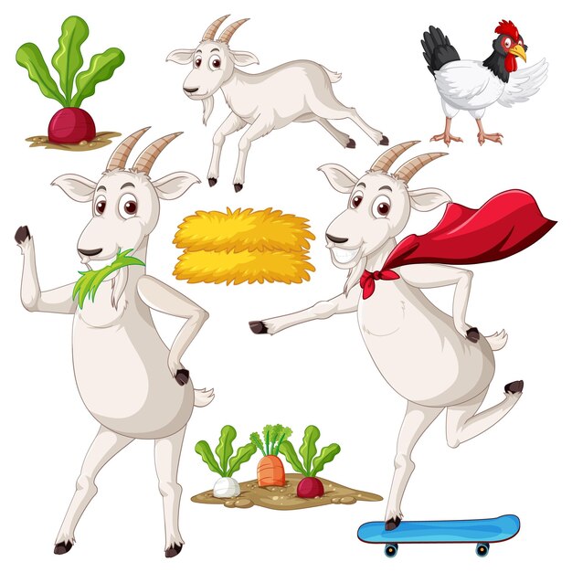 Conjunto de vectores de elementos y objetos de granja