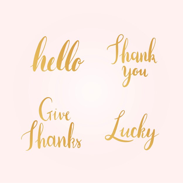 Conjunto de vectores de estilo de tipografía de saludos