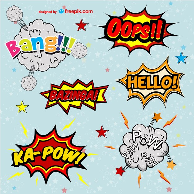 Conjunto de vectores de exclamaciones de cómic