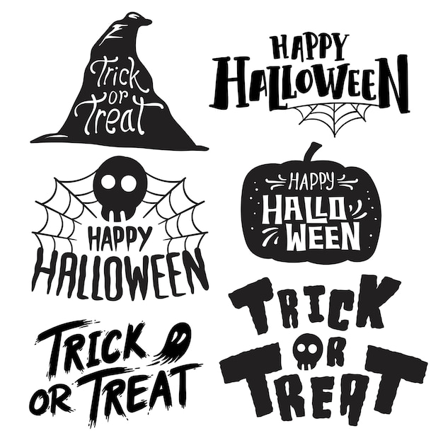 Vector gratuito conjunto de vectores de feliz halloween