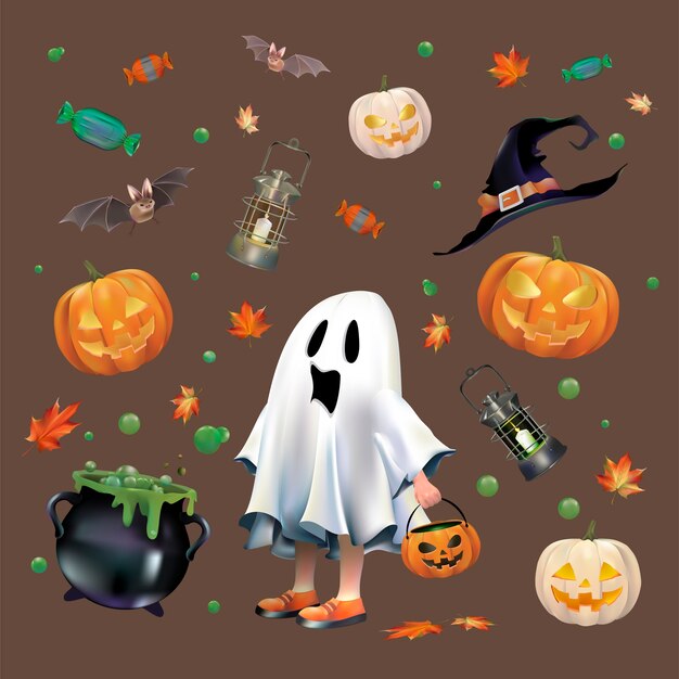 Conjunto de vectores de Halloween