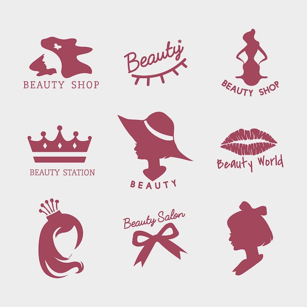 Vector gratuito conjunto de vectores de iconos de salón de belleza